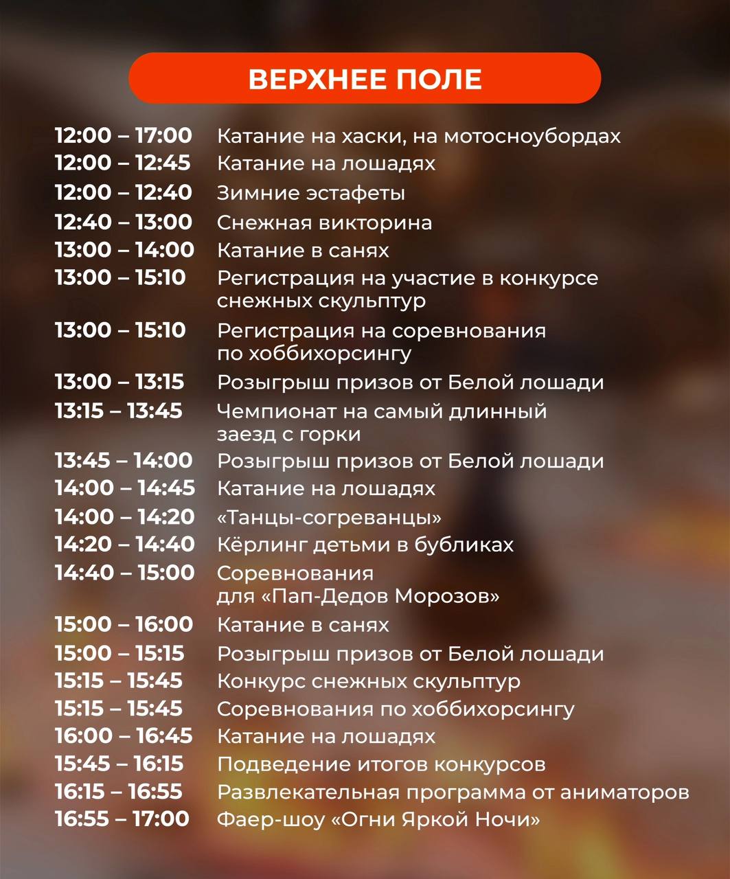 Семейный праздник зимних видов спорта «Снег, лед и пламя»