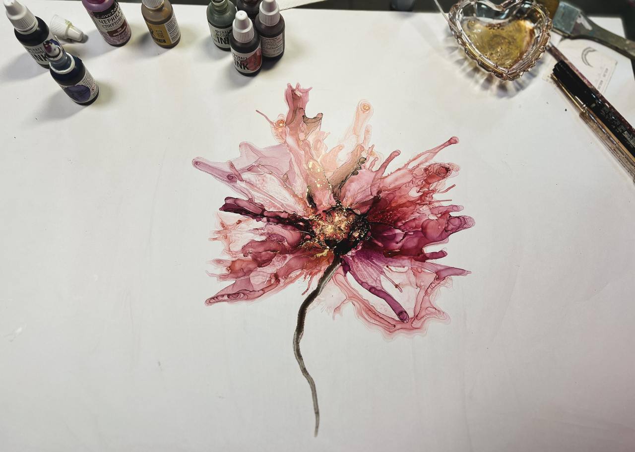 Мастер-класс по алкогольным чернилам