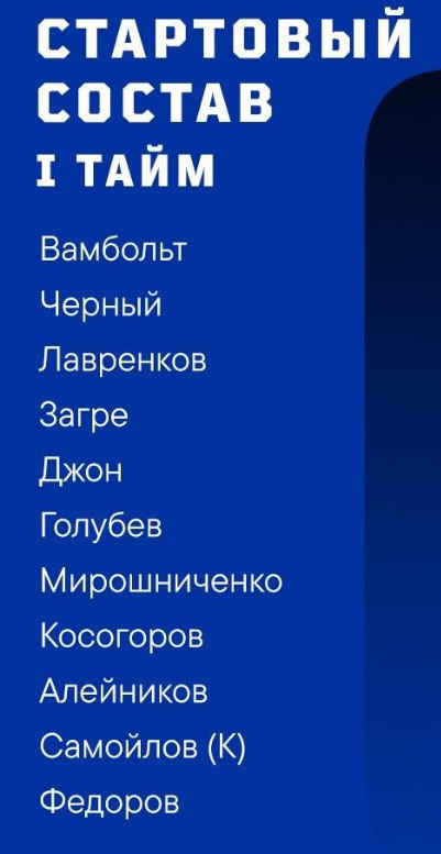 Стартовые составы в контрольном матче "Ротор" - "Шинник"